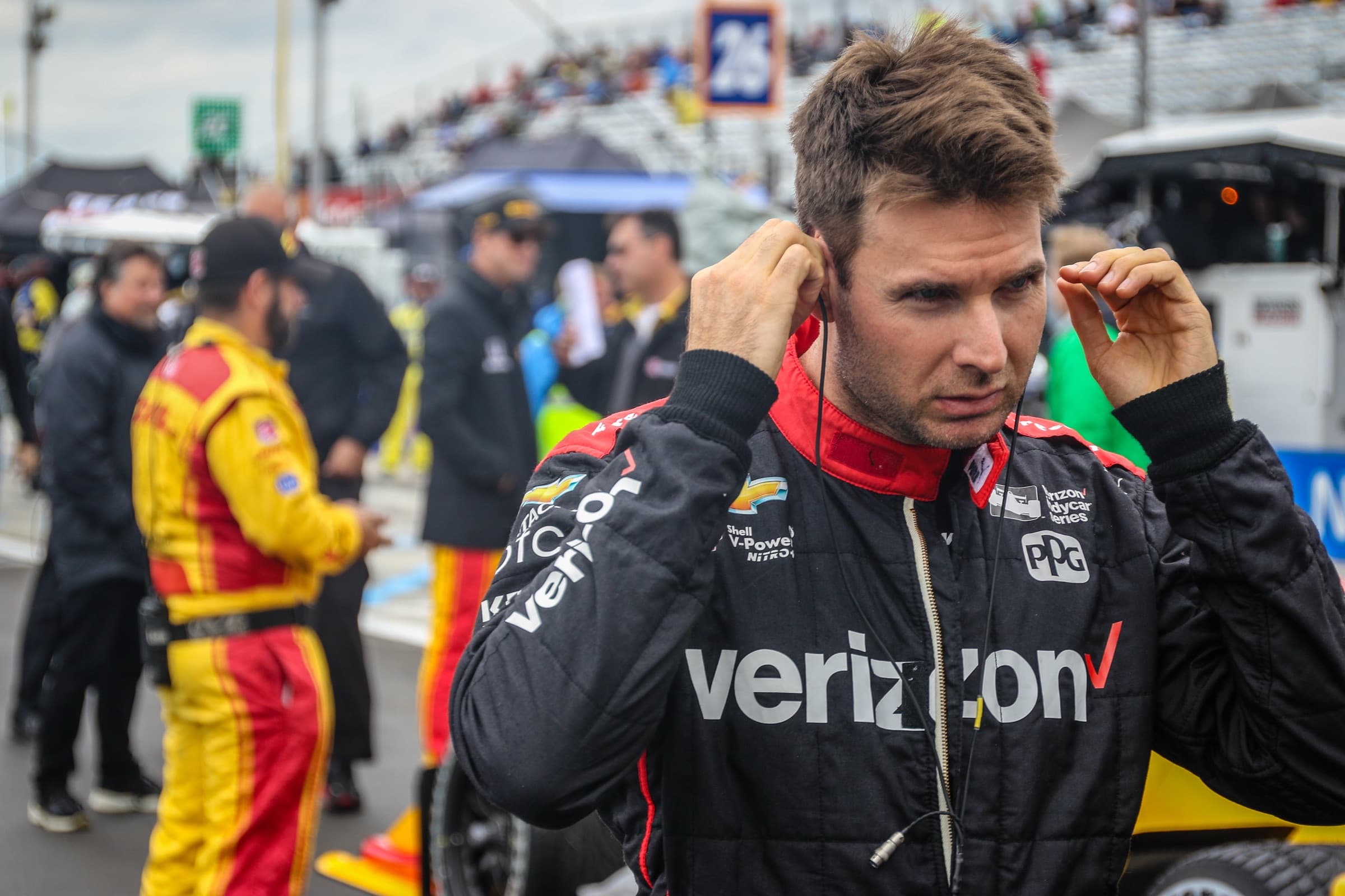 IndyCar driver Will Power in the pit lane, photographed by Corey Silvia