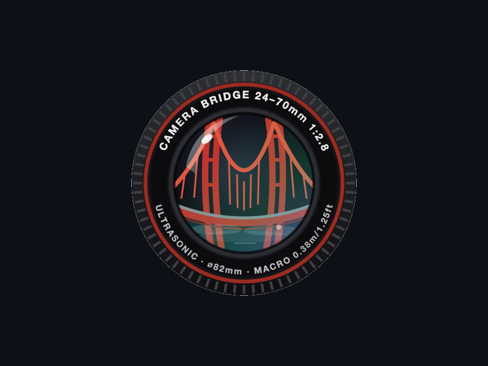 The Camera Bridge logo: a camera lens with a suspension bridge inside it